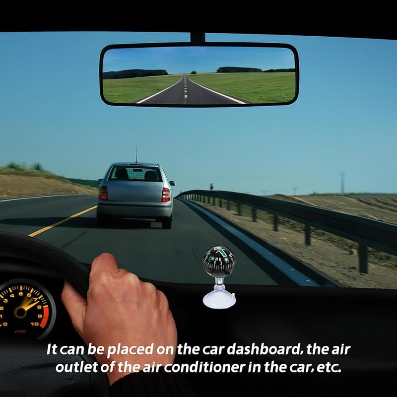 البوصلة الخضراء المصغرة للوحة القيادة مقاس 38 مم مع كوب شفط للسيارات والقوارب - Image 4